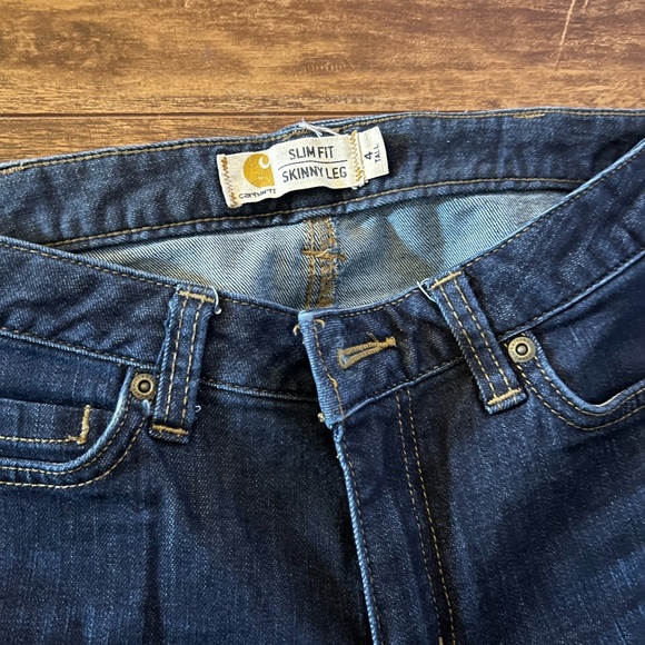 Carhartt Women's Slim Fit Layton Skinny Leg Jean, Midnight Sky, 4 Tall Blue - Picture 5 of 6